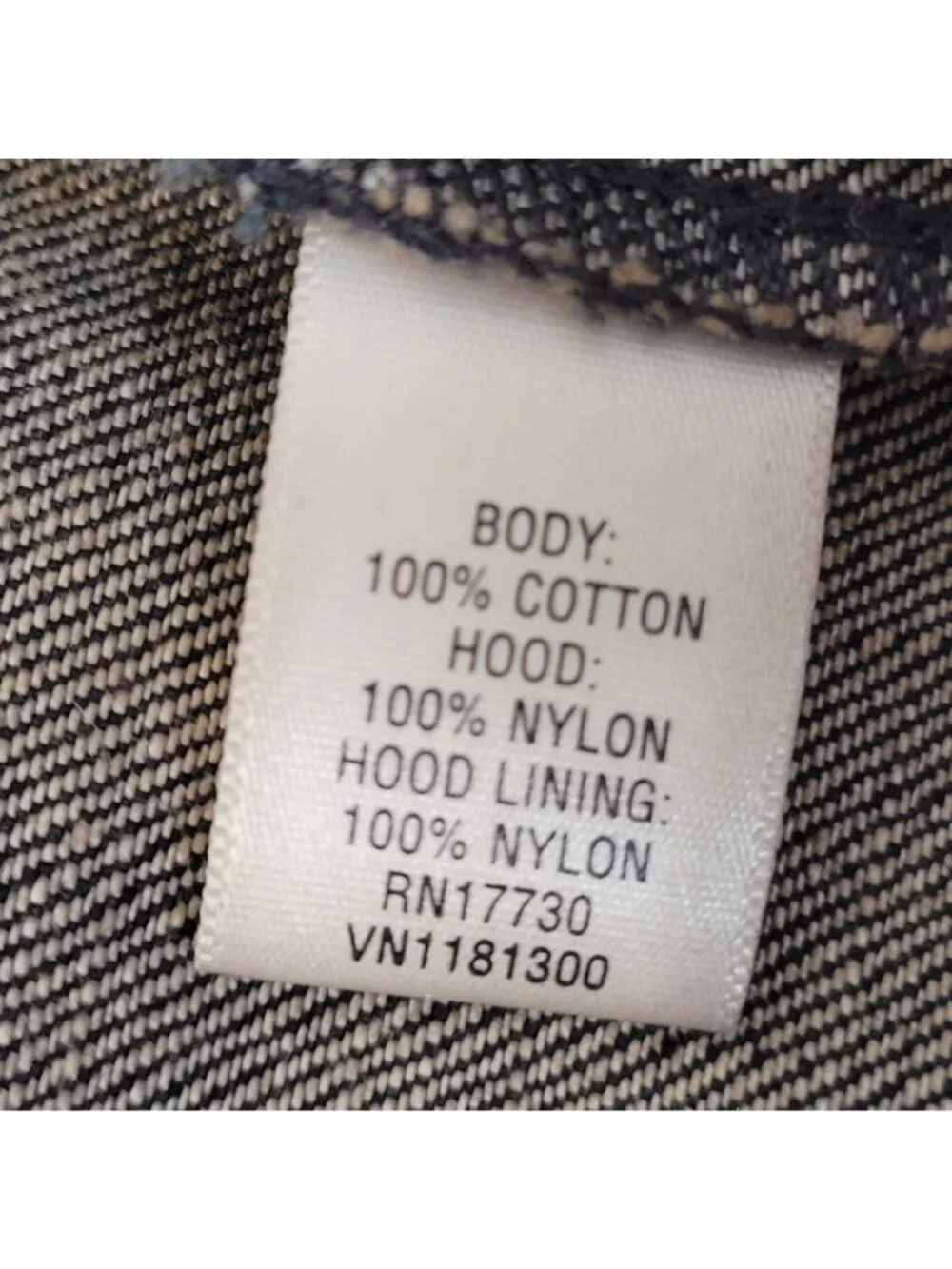 Converse One Star Men's Hooded Full Zip Button Black Denim Jacket Size L - Picture 12 of 14